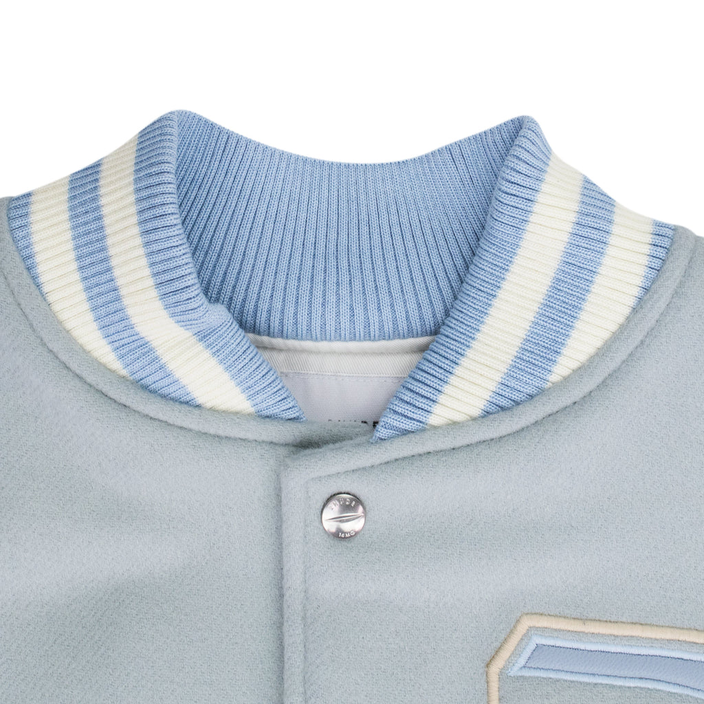 Mint Wool Lightning Varsity Jacket