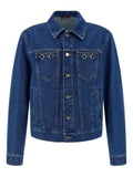 Gucci contrast-stitching horsebit denim jacket
