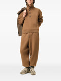 AMI Paris brown high buttoned collar wool sweater