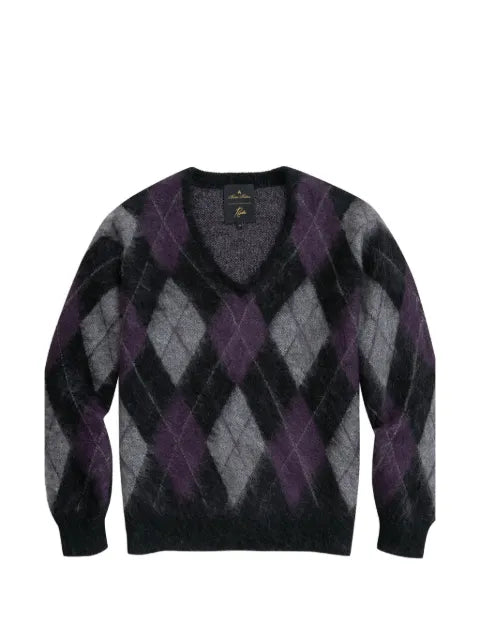 Brooks Brothers x Needles argyle V-neck sweater