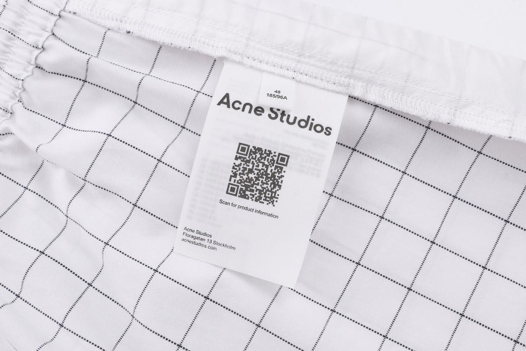 Acne Studios Grid‑Pattern Drawstring Casual Shorts