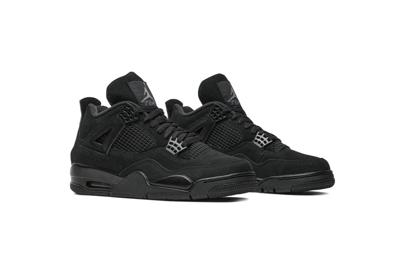 Air Jordan 4 Retro 'Black Cat' 2020 – All-Black Stealth Sneaker with Matte Nubuck & Visible Air Unit