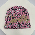 Corteiz Script Leopard Print Knit Beanie – Pink