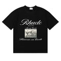 Rhude Monte Carlo Heaven On Earth Vintage Photo Print Black Oversized T‑Shirt