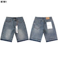 PURPLE Rhinestone Graphic Denim Shorts
