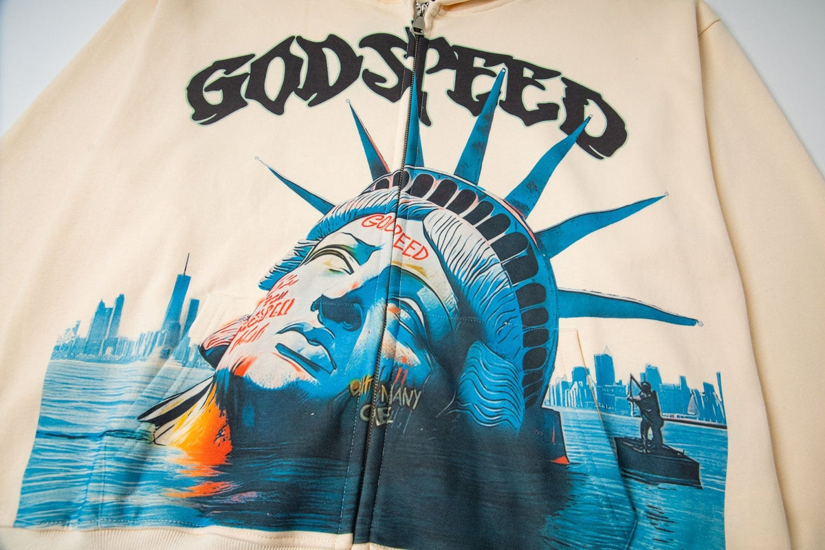Godspeed Statue of Liberty Sun-Eye Zip Hoodie