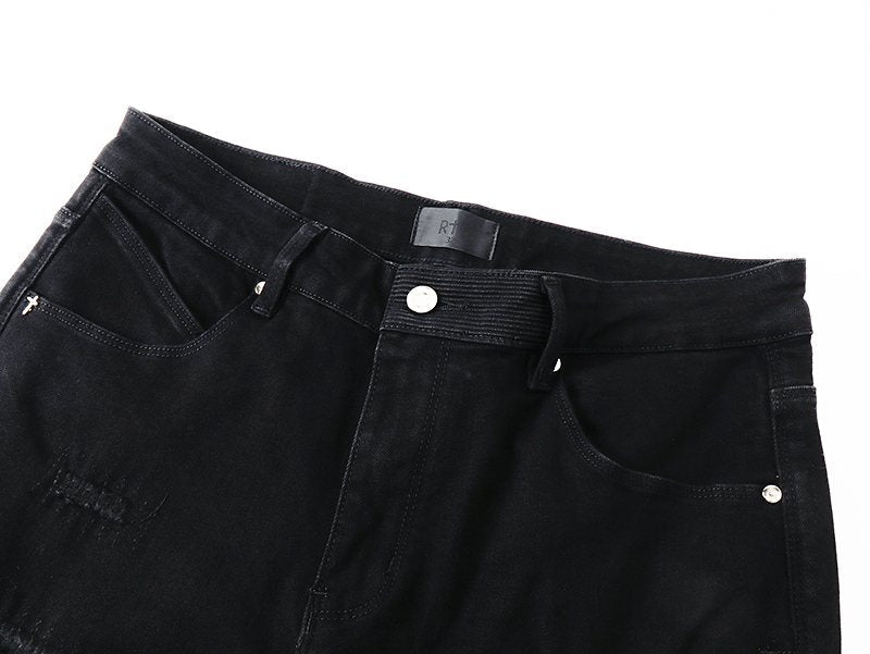 RTA Black Distressed Flared Jeans