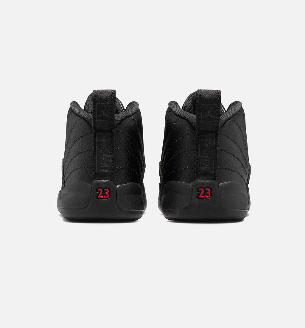 Air Jordan 12 Retro Bloodline Infant & Toddler Lifestyle Shoes - Black/Varsity Red
