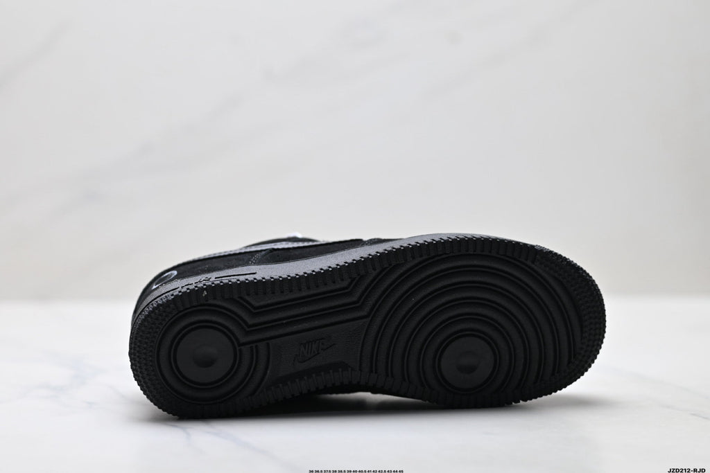 Nike Air Force 1 Low Triple Black Unisex Sneakers Style 15