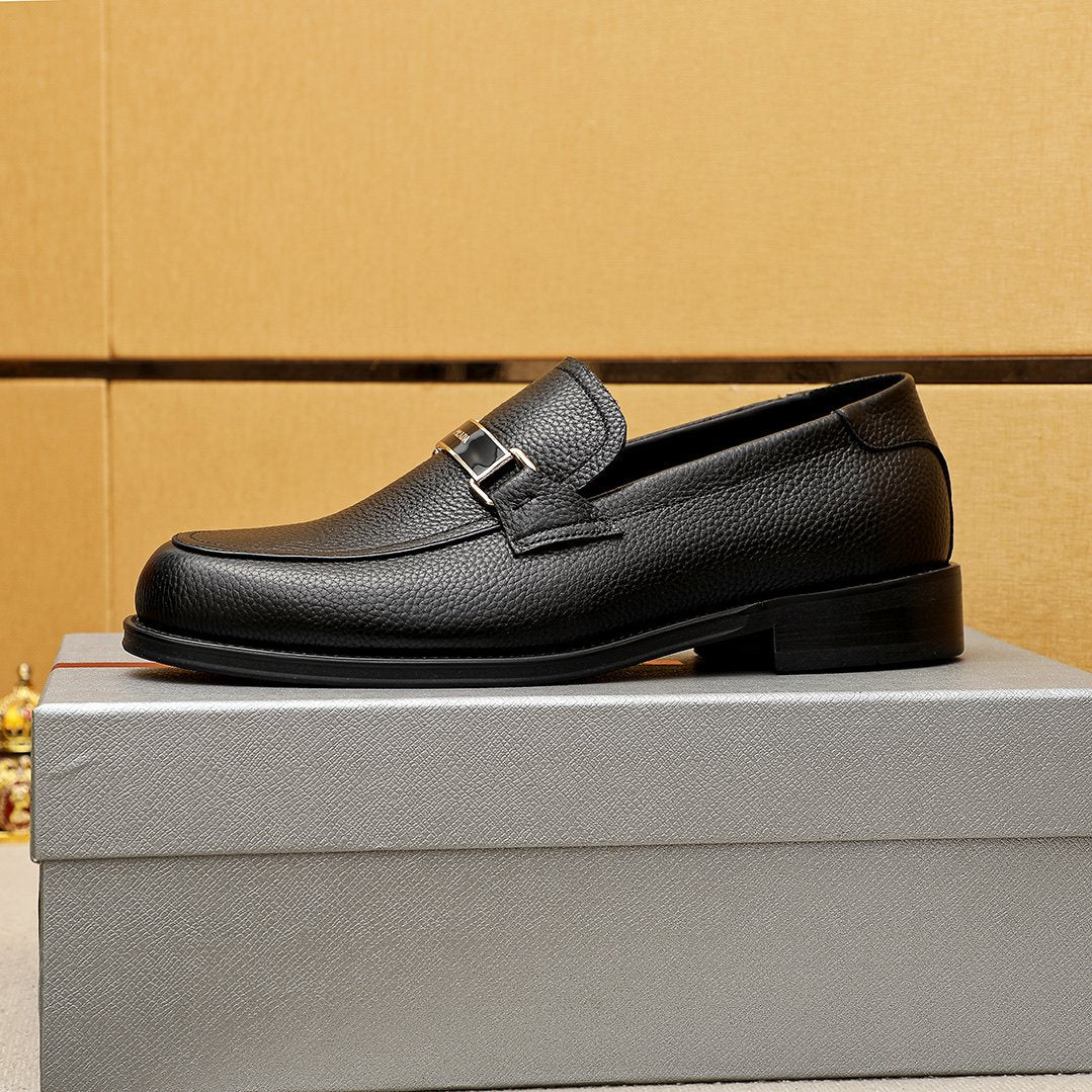 Prada Black Buckle Loafers