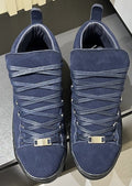 Balenciaga Navy Blue Lace-Up High-Top Sneakers