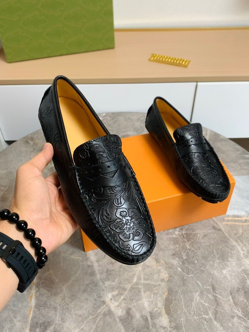 Louis Vuitton Black Leather Loafers