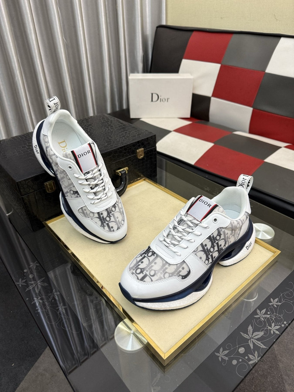 Dior Patterned Panel Sneakers