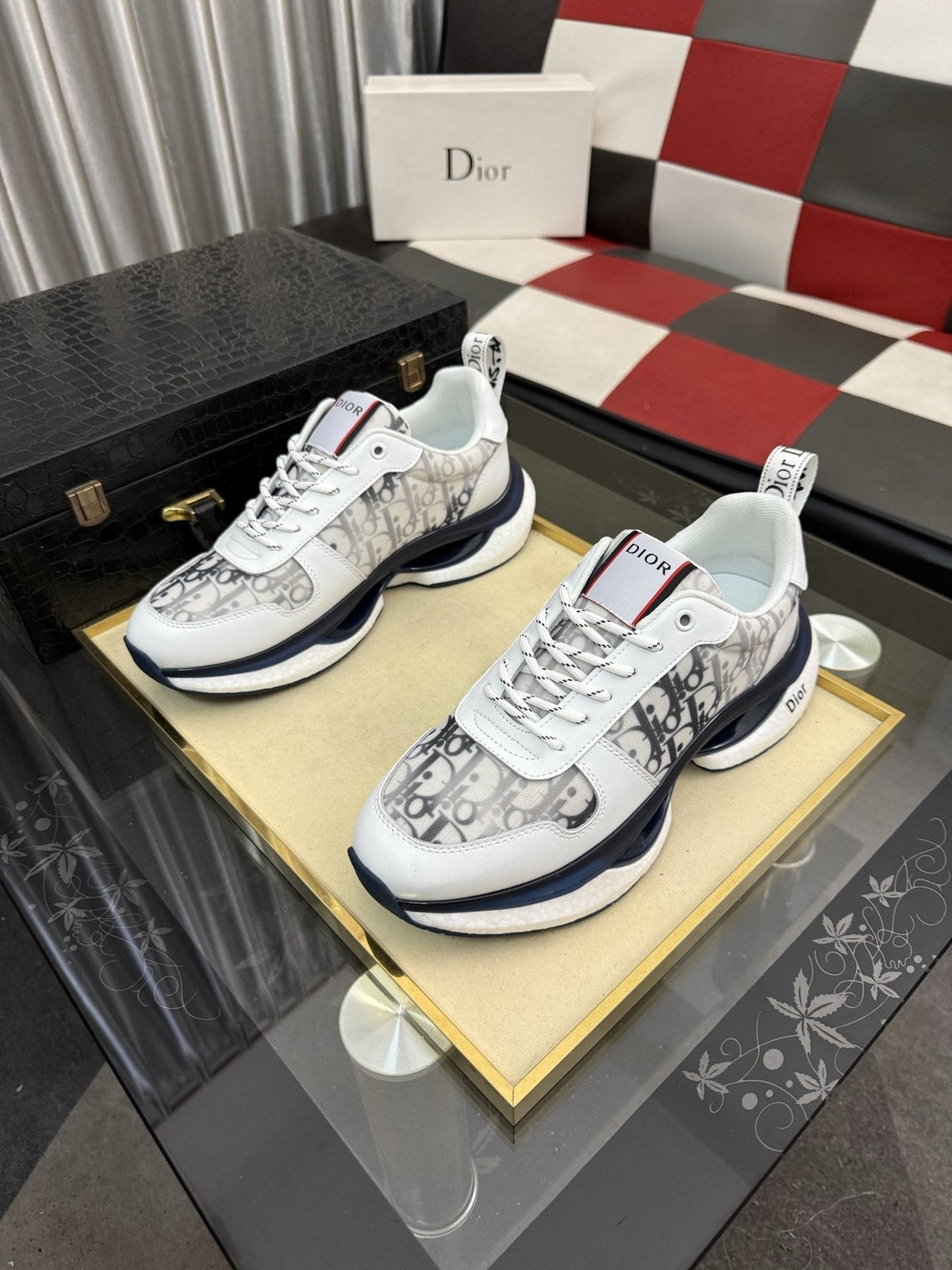 Dior Patterned Panel Sneakers
