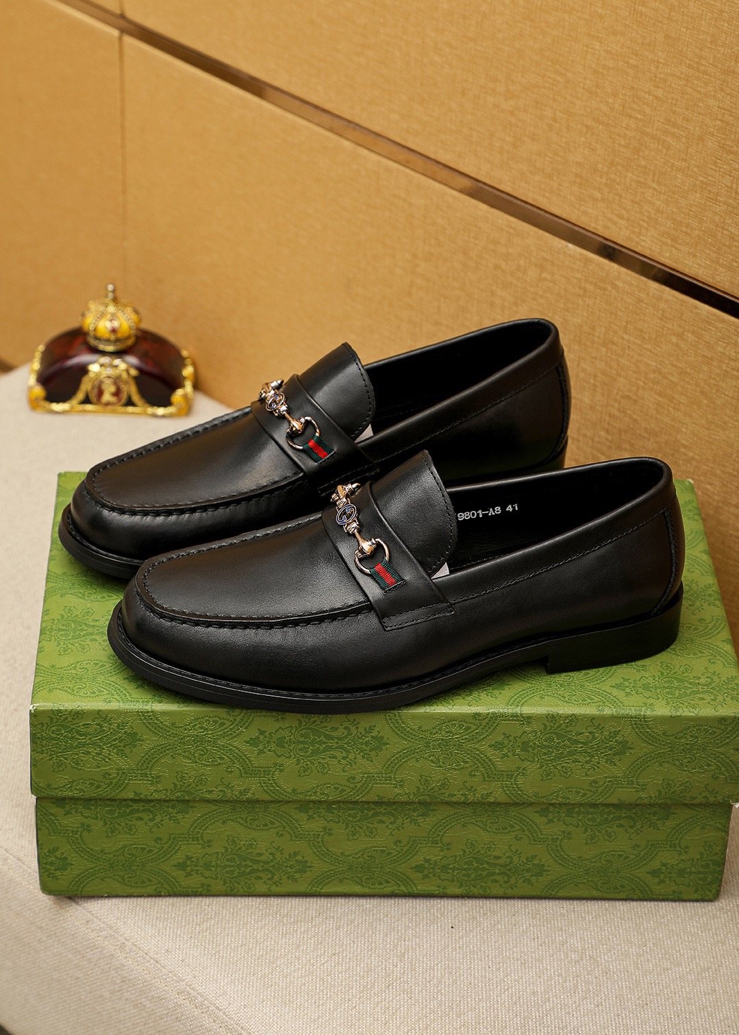 Gucci Black Metal Hardware Loafers