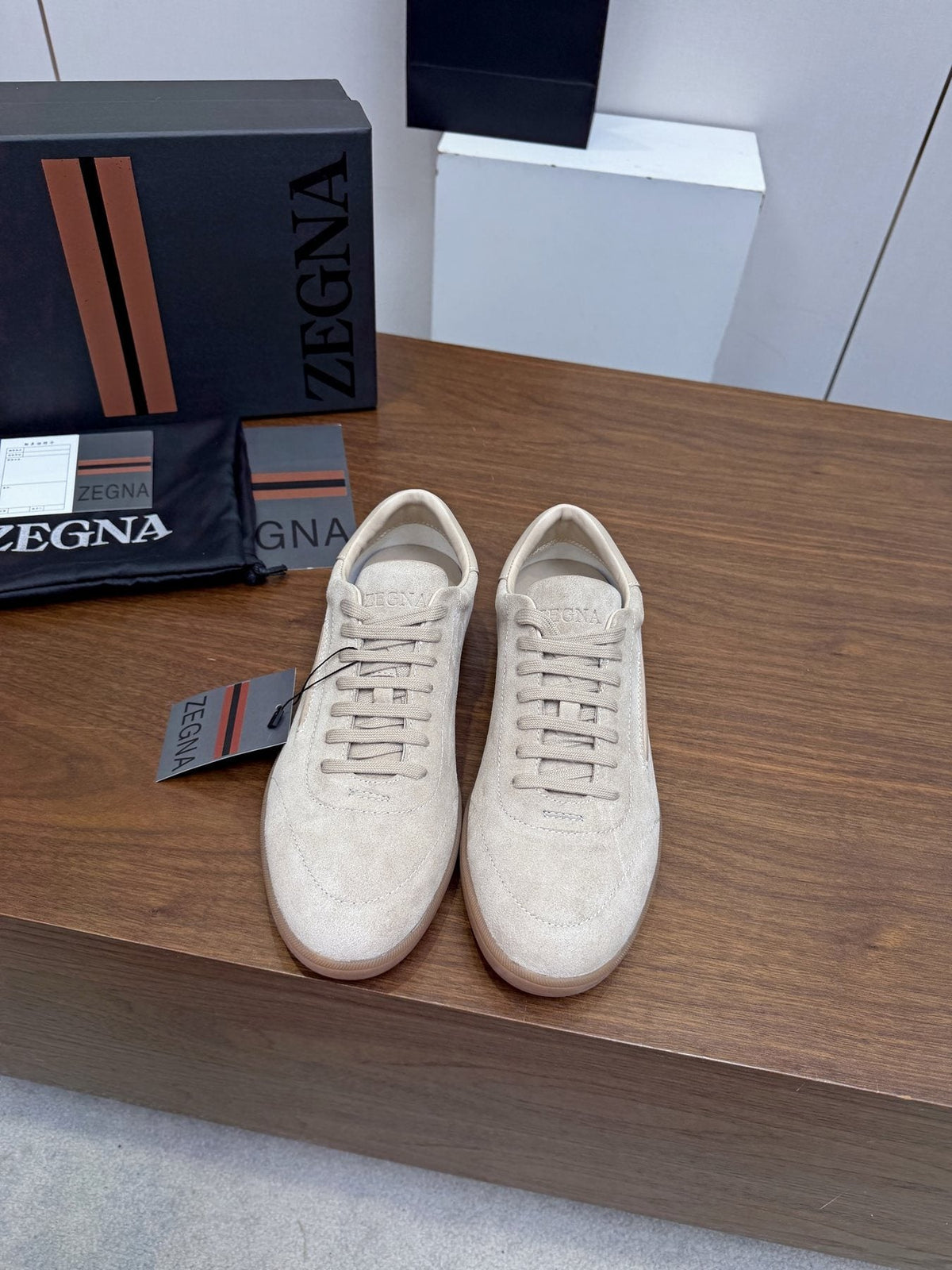 Zegna Suede Low-Top Sneakers