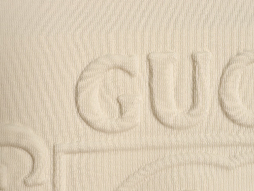 Gucci Interlocking G and Lettering Crewneck Sweatshirt - Cream