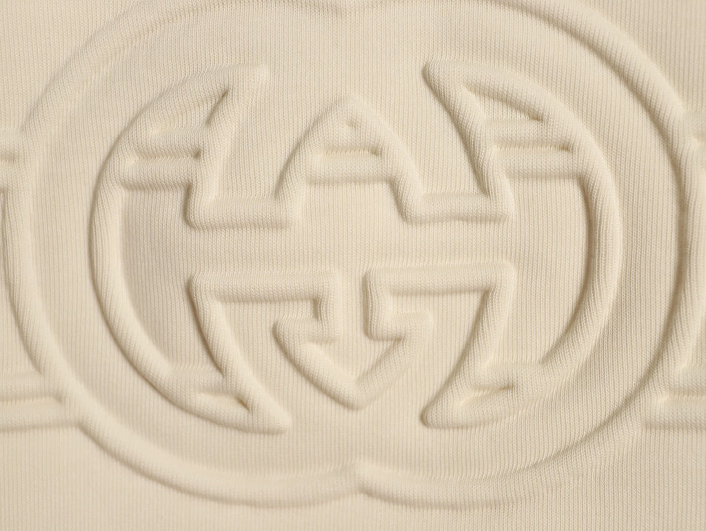 Gucci Interlocking G and Lettering Crewneck Sweatshirt - Cream